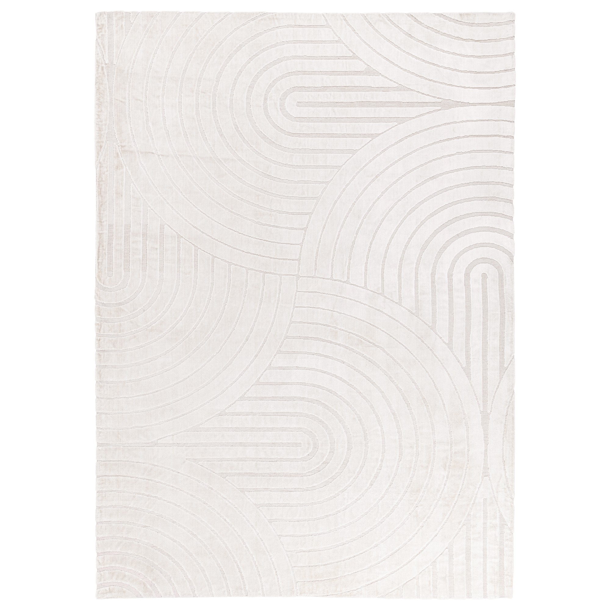 Glaze Ice Geometric Modern Rugs In Ivory White